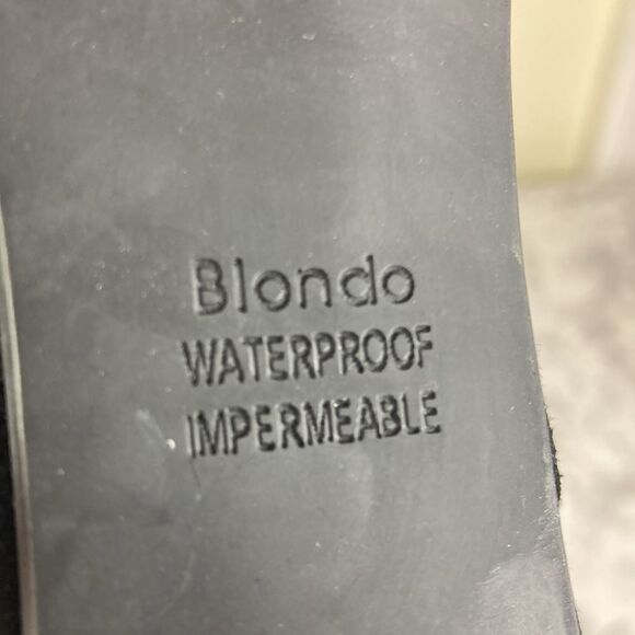 Blondo Tiana Black Leather Ankle Block Heel Ankle Zipper Zip Boots Booties - Picture 7 of 14